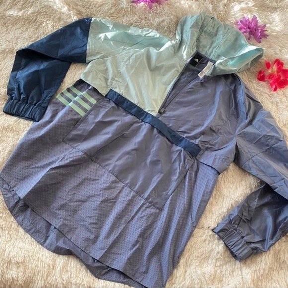 Adidas ID Women's Lilac Purple Green Woven Shell Anorak Rain Jacket Outw… - Picture 5 of 11